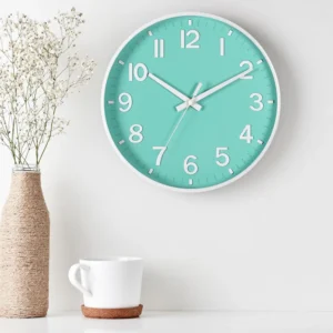 Roelke Wall clock Plastic Silent Suitable for decoration 12in blue